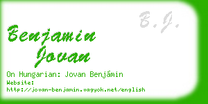 benjamin jovan business card