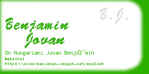 benjamin jovan business card